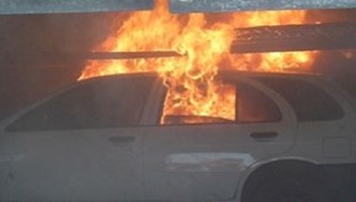 car on fire