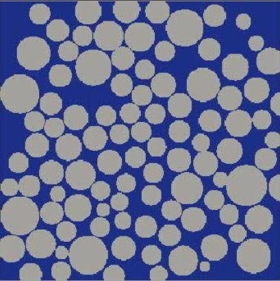 MechSys/LBM modelling of flow through porous media